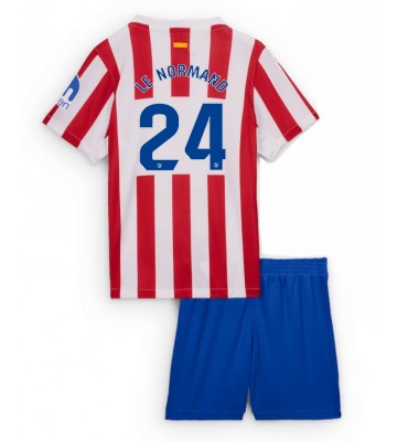 Atletico Madrid Robin Le Normand #24 Hemmakläder Barn 2025-26 Kortärmad (+ Korta byxor)